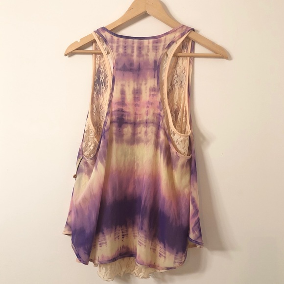 Tie-dye Lace Tank - Picture 2 of 13